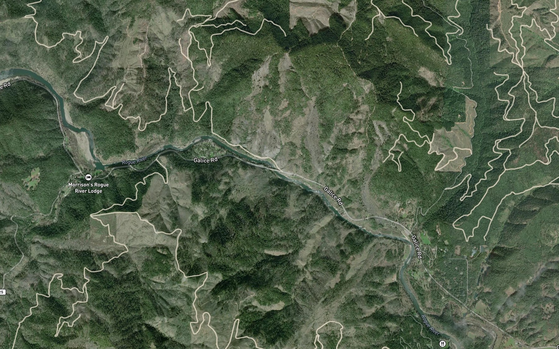 Satellite map of the Dunn Riffle