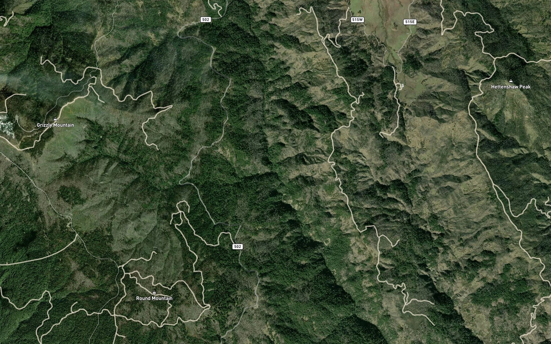 Satellite map of the Panther Creek