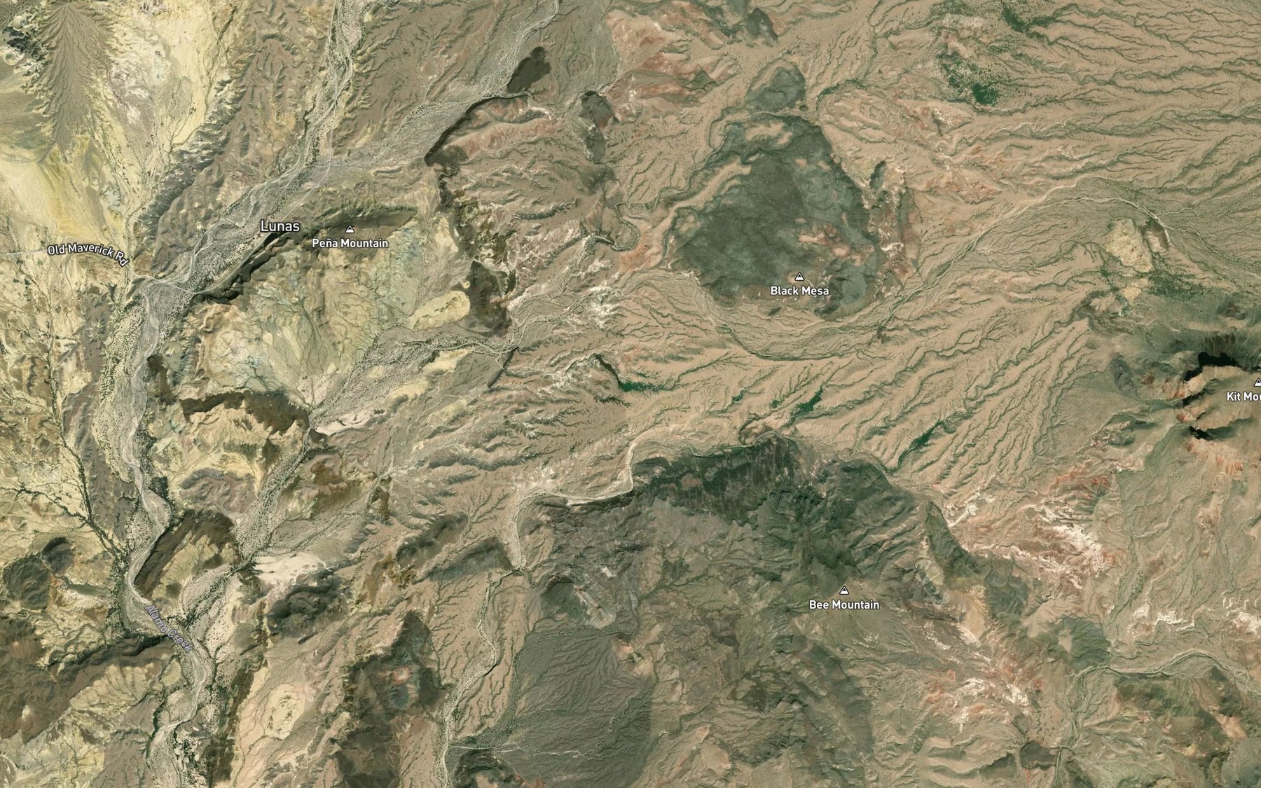 Satellite map of the Pena Spring
