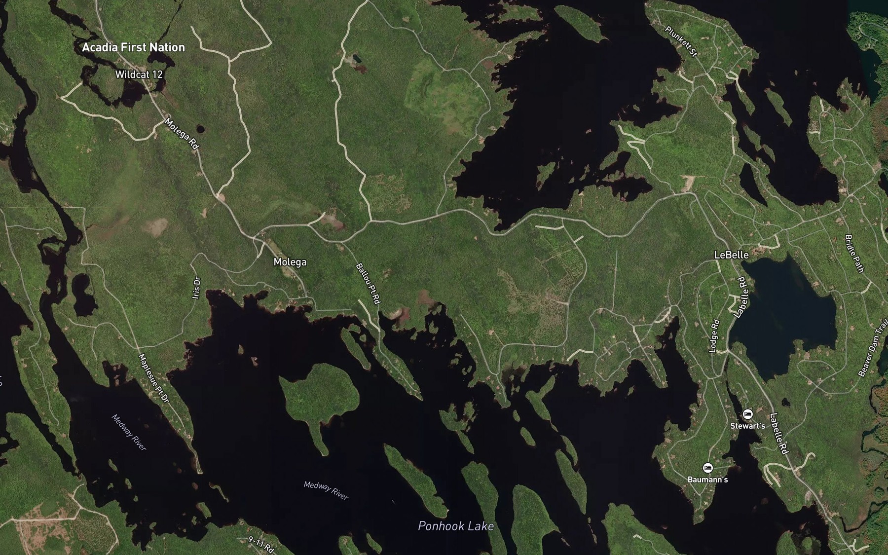 Satellite map of the Ballou Cove