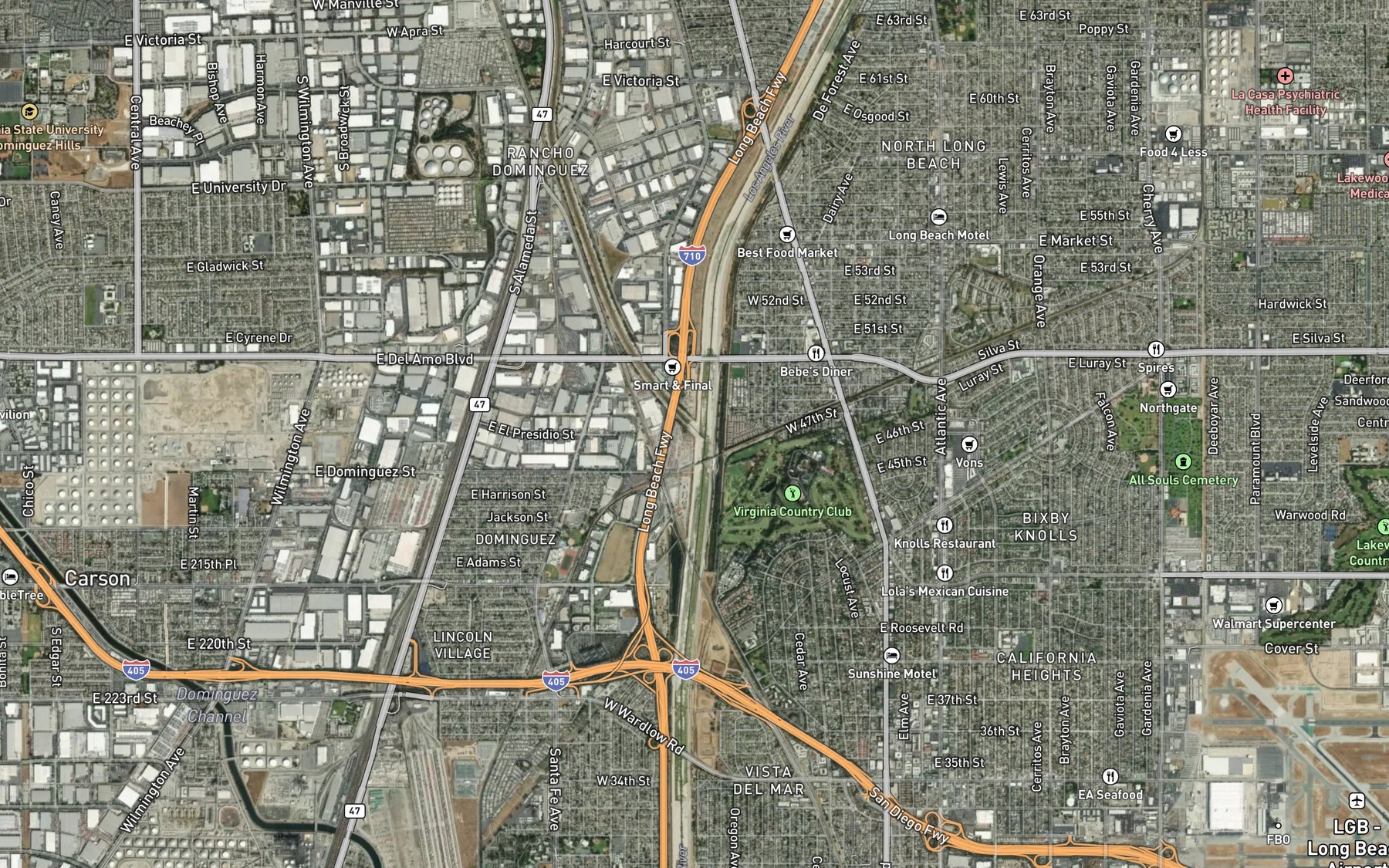 Satellite map of the Compton Creek