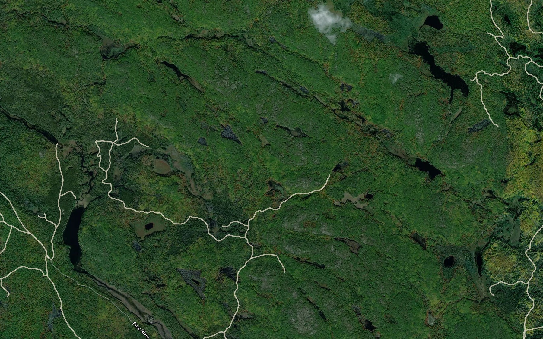 Satellite map of the Sweaks Pond