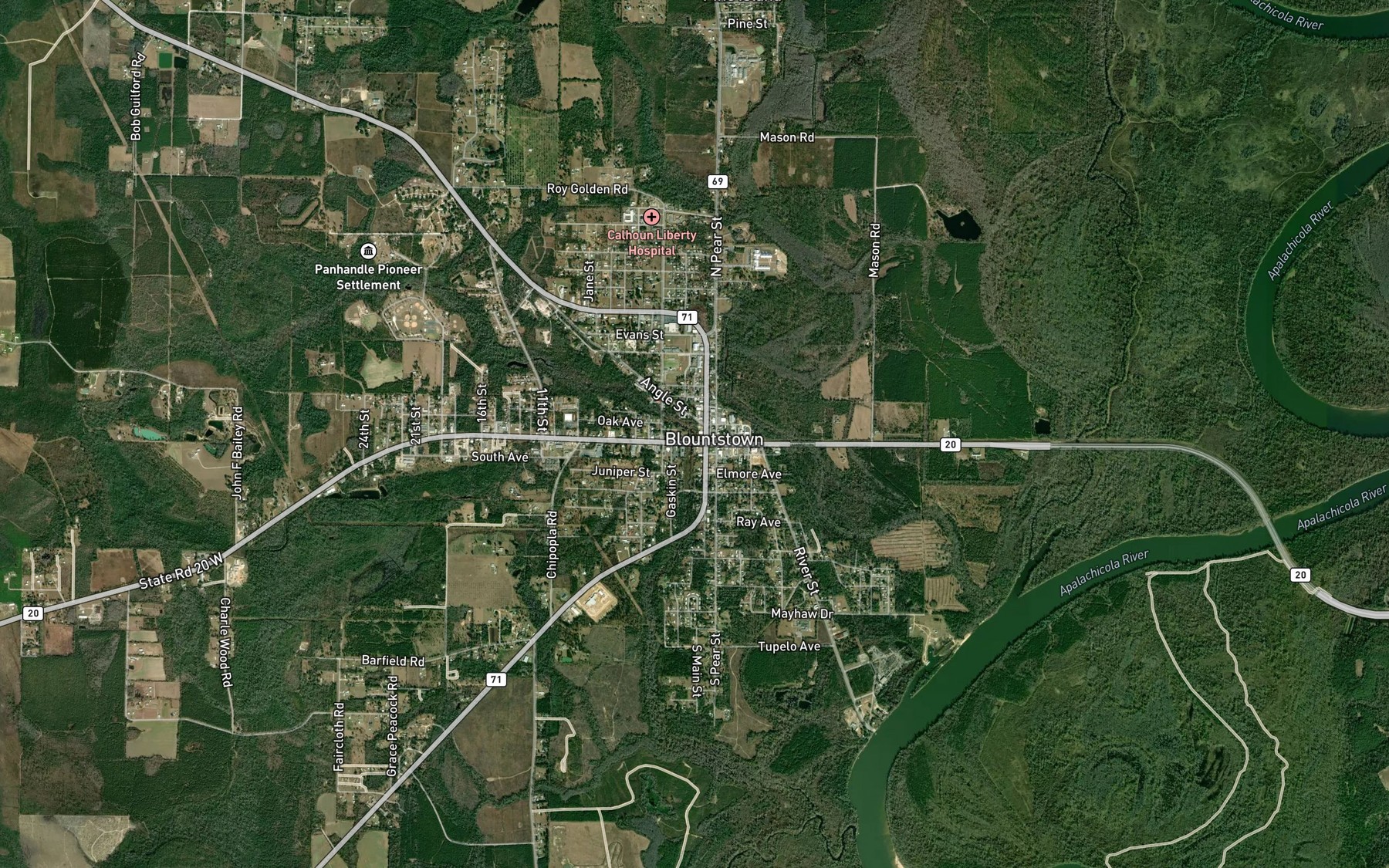 Satellite map of the Lake Hilda