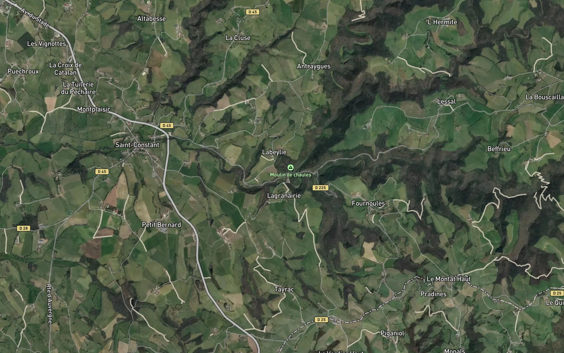 Satellite map of the Ressegue