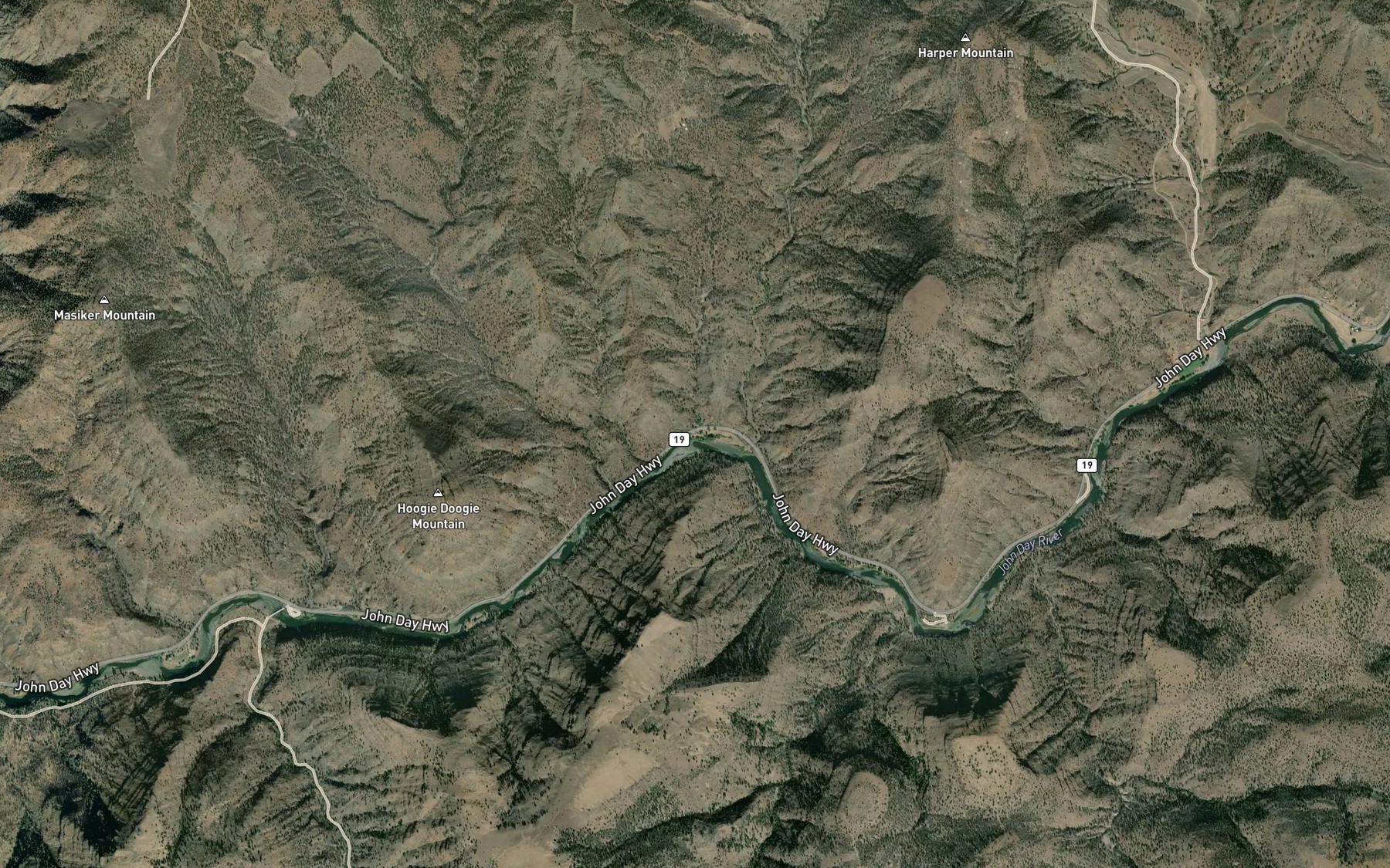 Satellite map of the Rock Creek