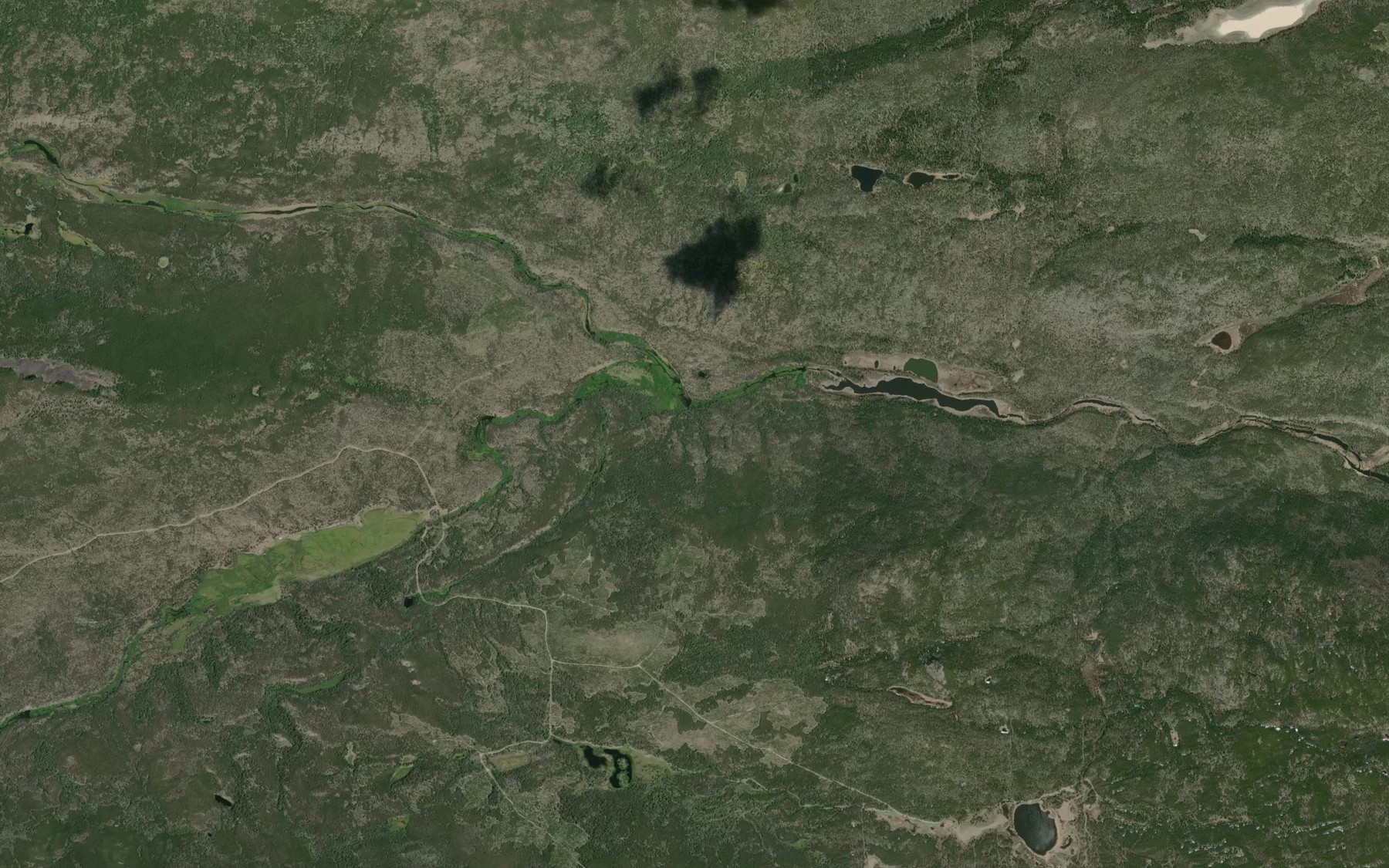 Satellite map of the Sucker Creek