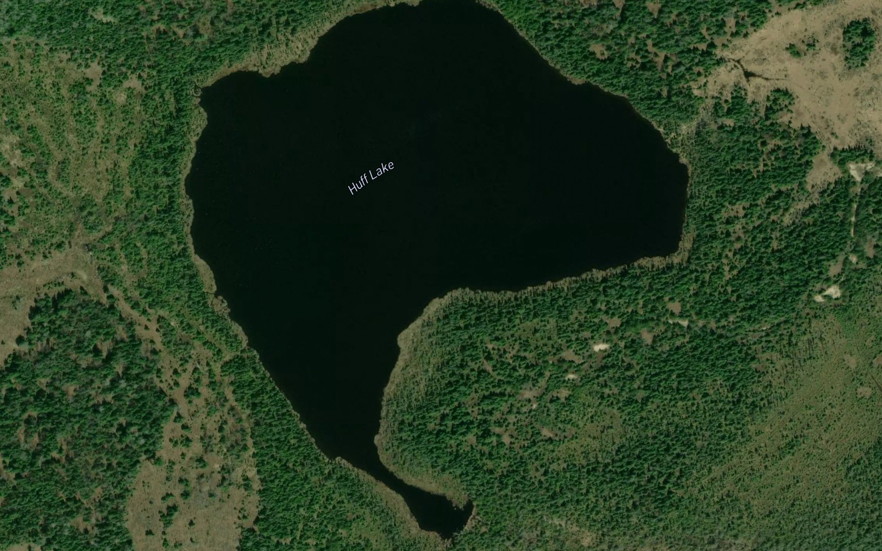 Satellite map of the Huff Lake