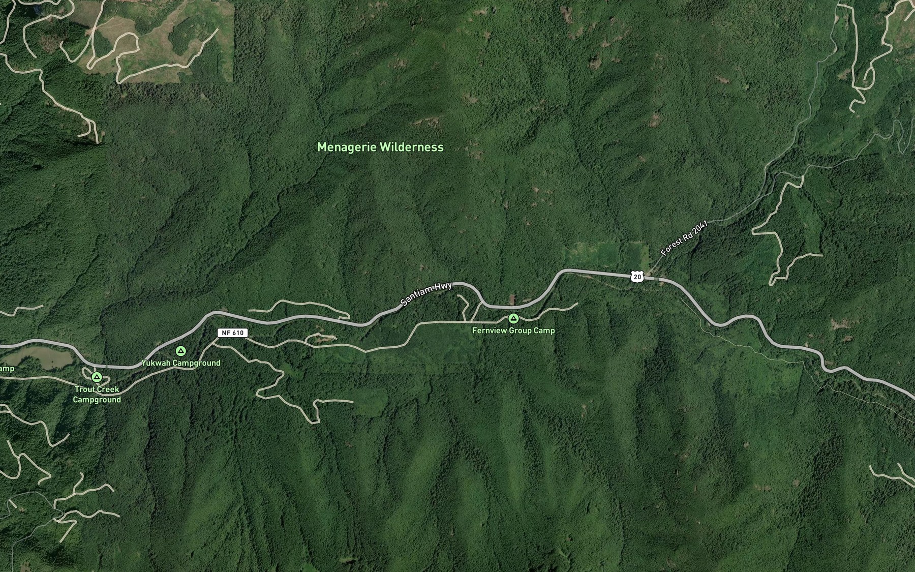 Satellite map of the Rooster Creek