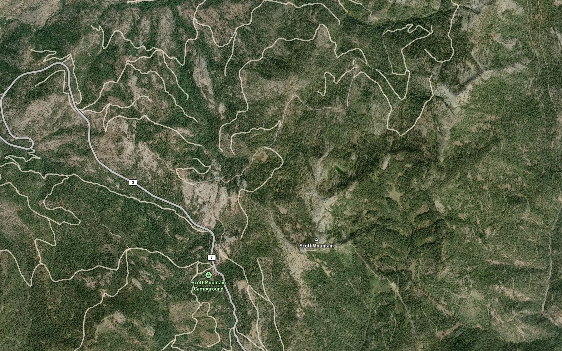 Satellite map of the Little Carmen Lake