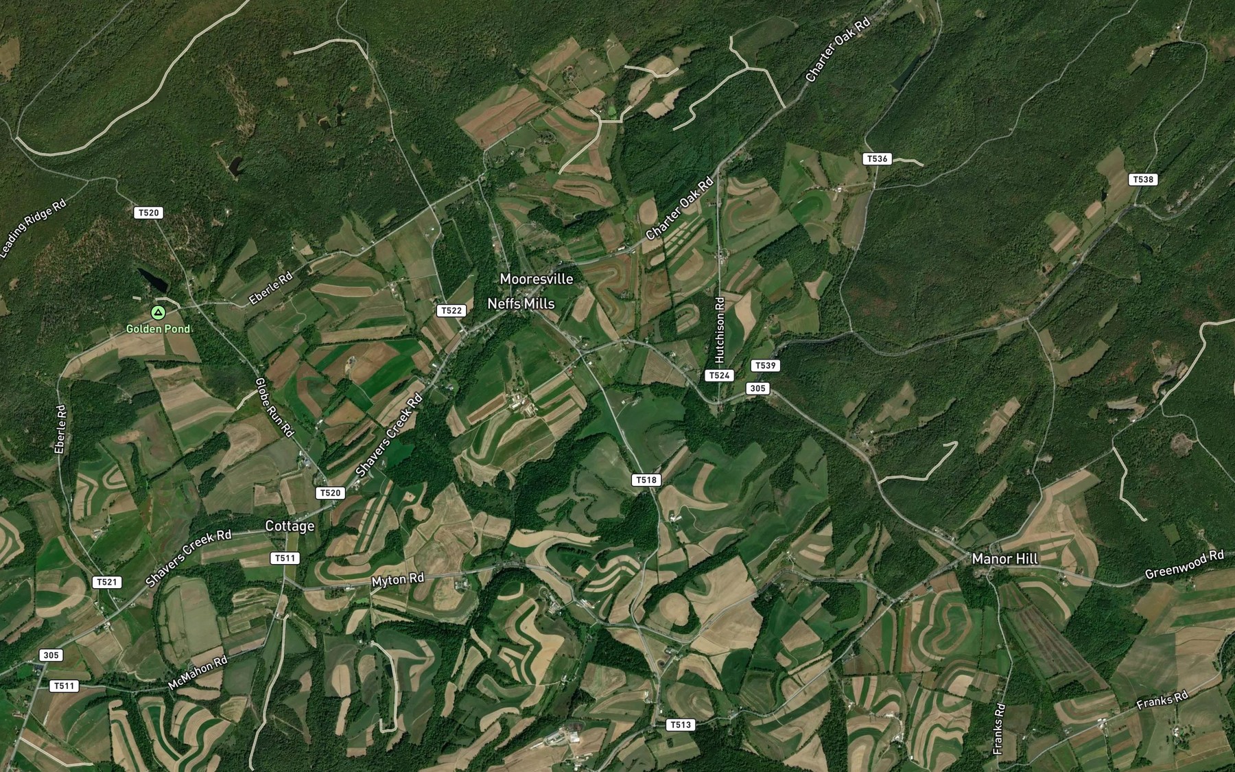 Satellite map of the Phranton Run
