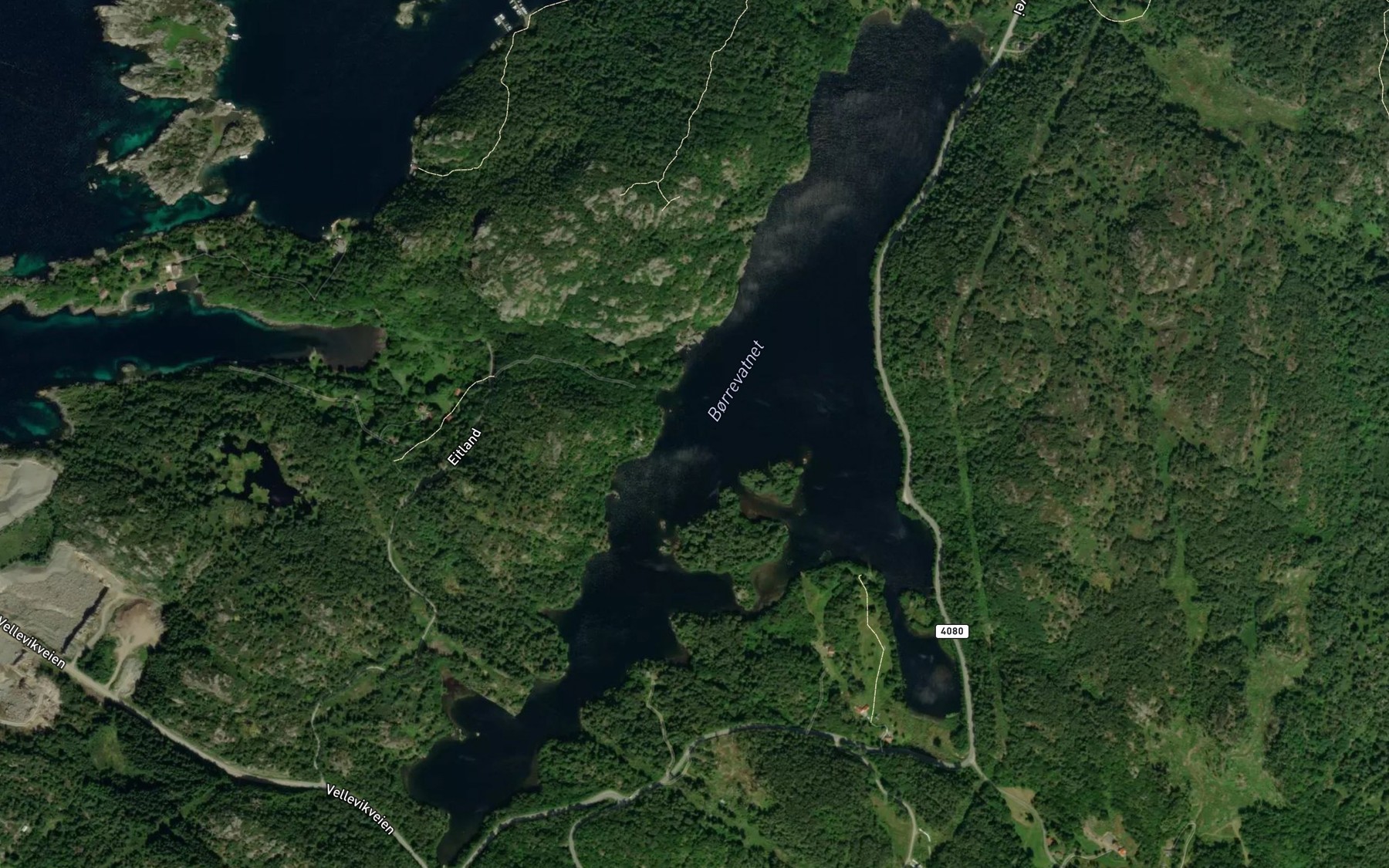 Satellite map of the Borrevatnet
