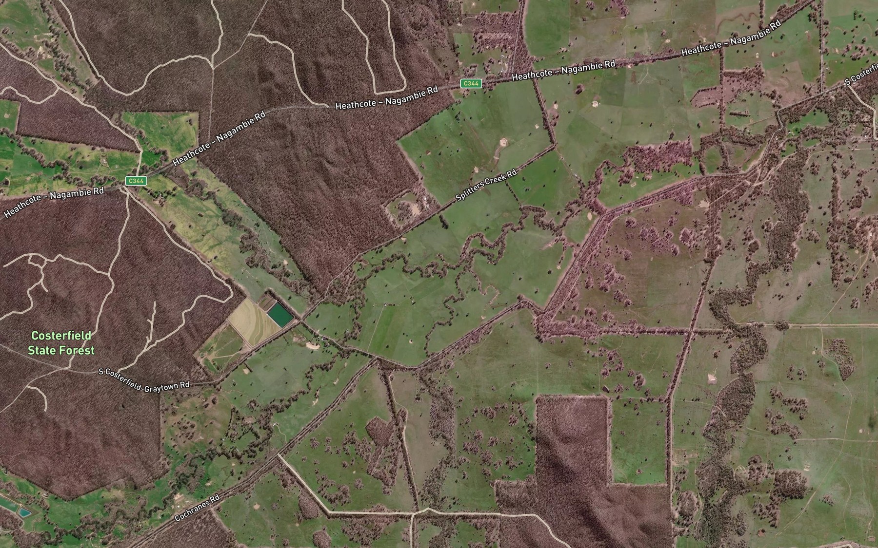 Satellite map of the Major Creek