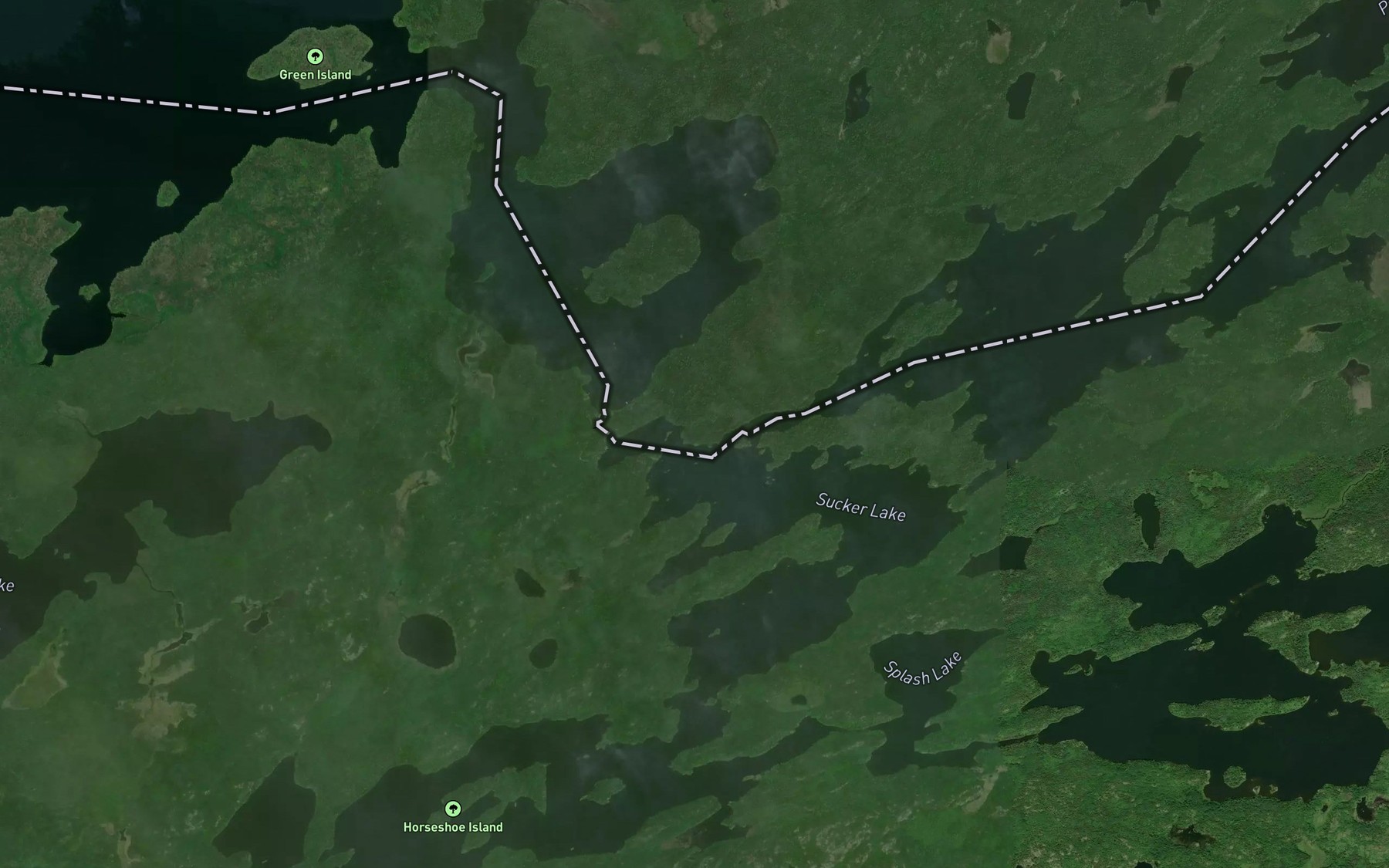 Satellite map of the Sucker Lake