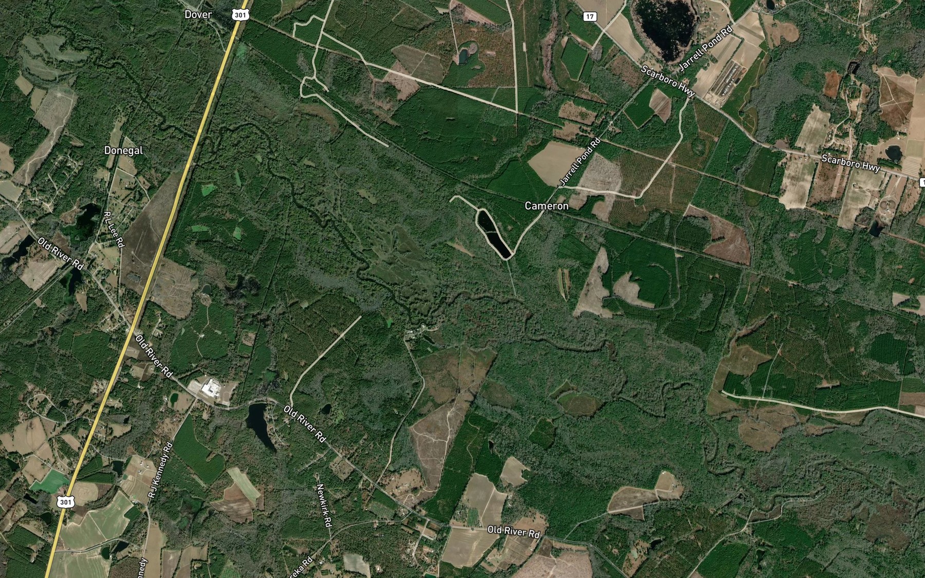 Satellite map of the Hendersons Mill Branch