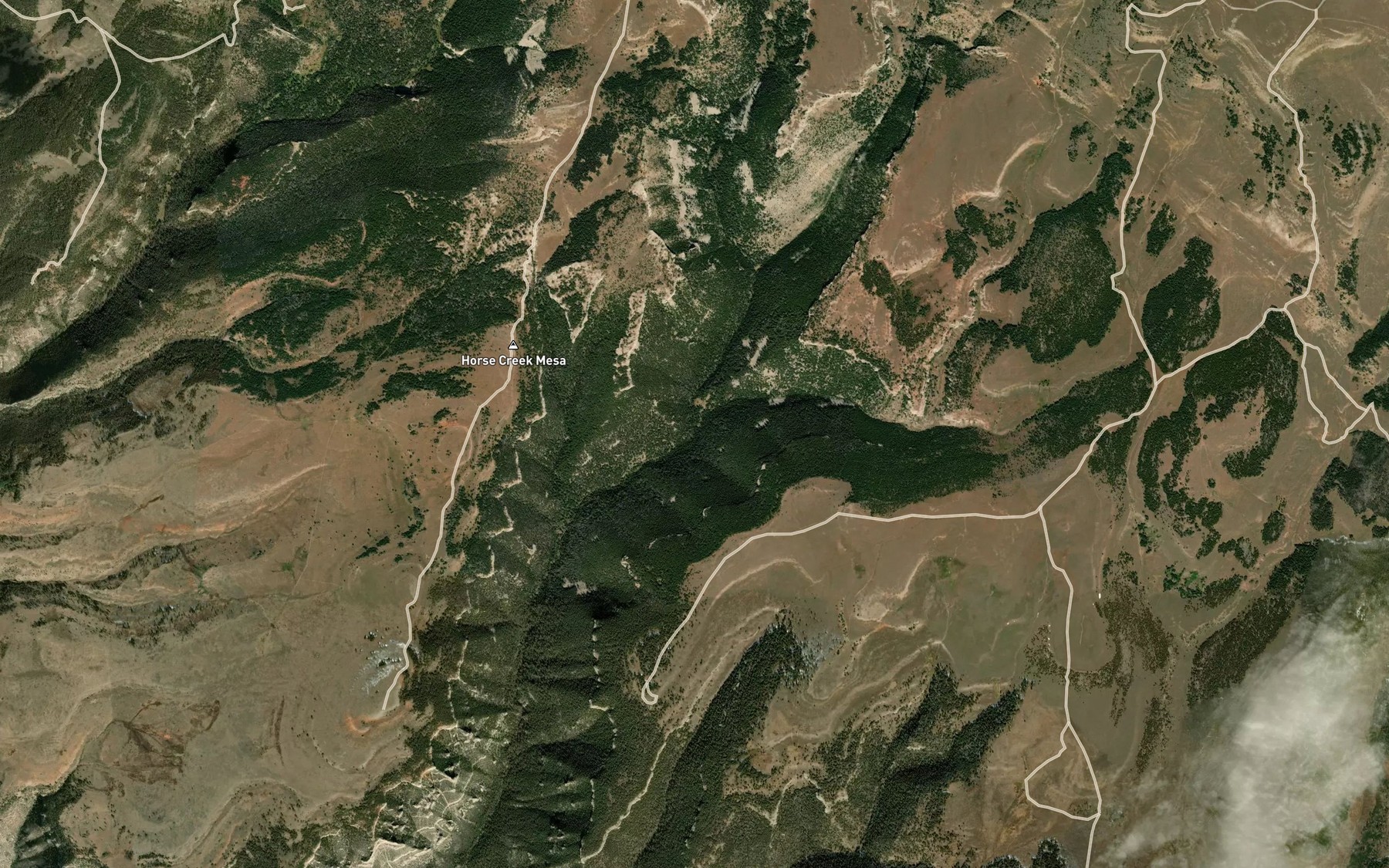 Satellite map of the East Fork Horse Creek