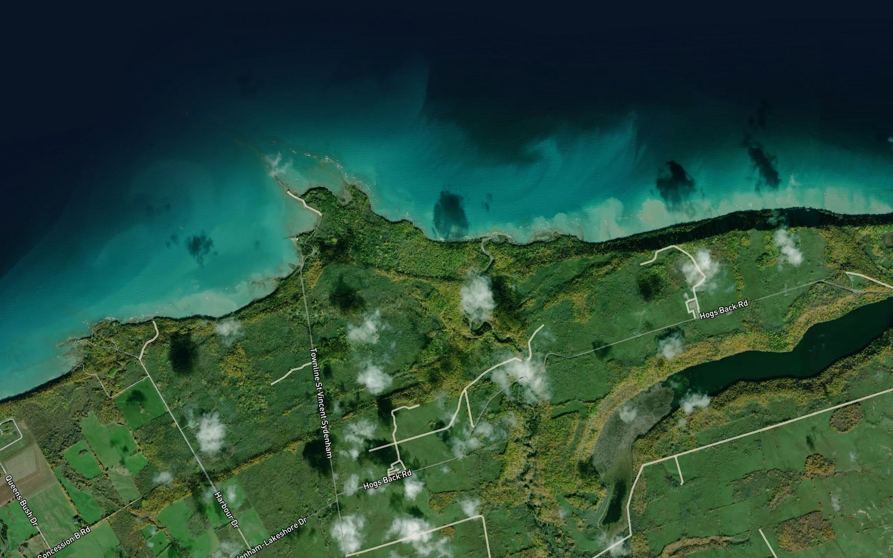 Satellite map of the Sucker Creek