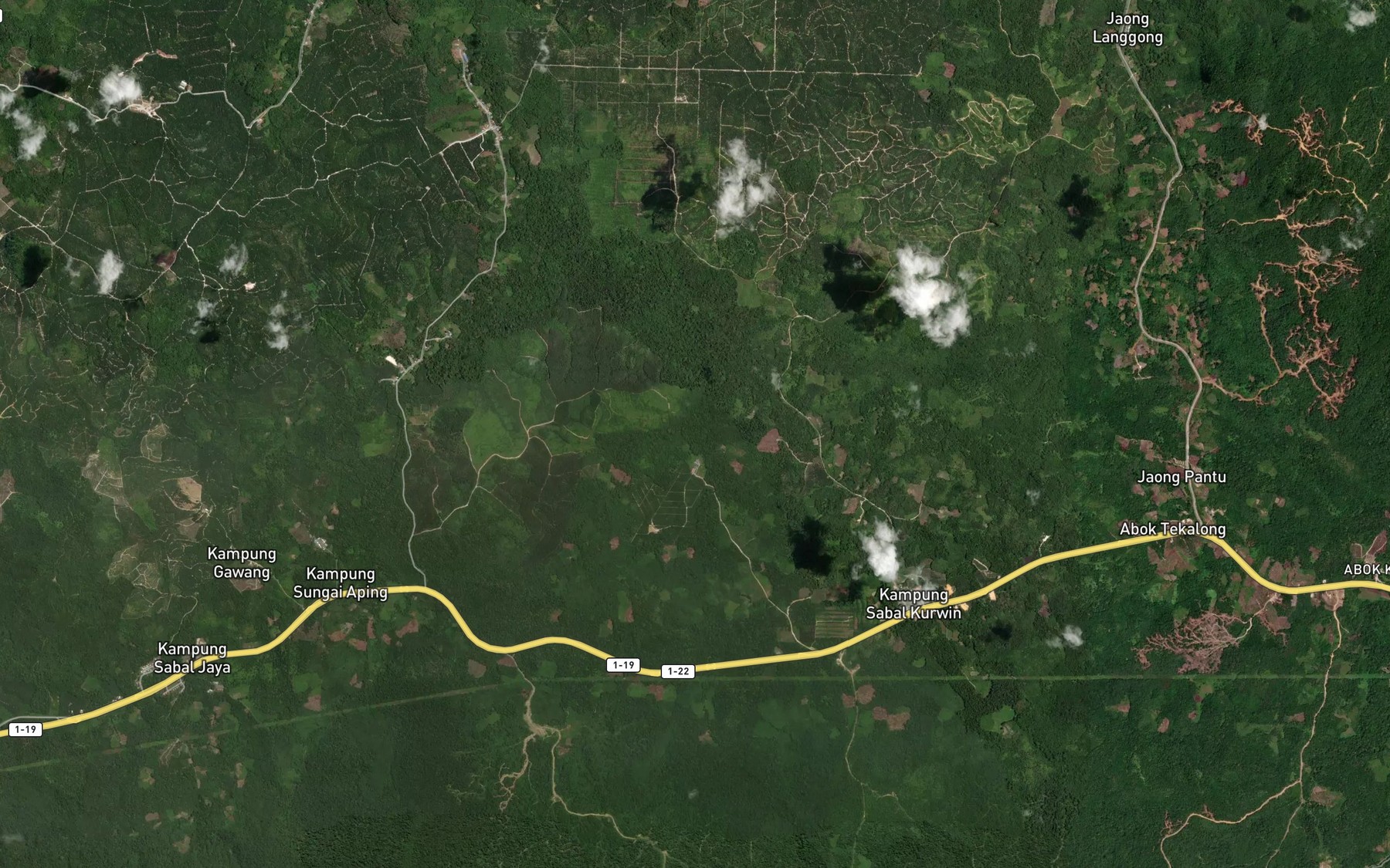 Satellite map of the Sungai Sabal Tengah