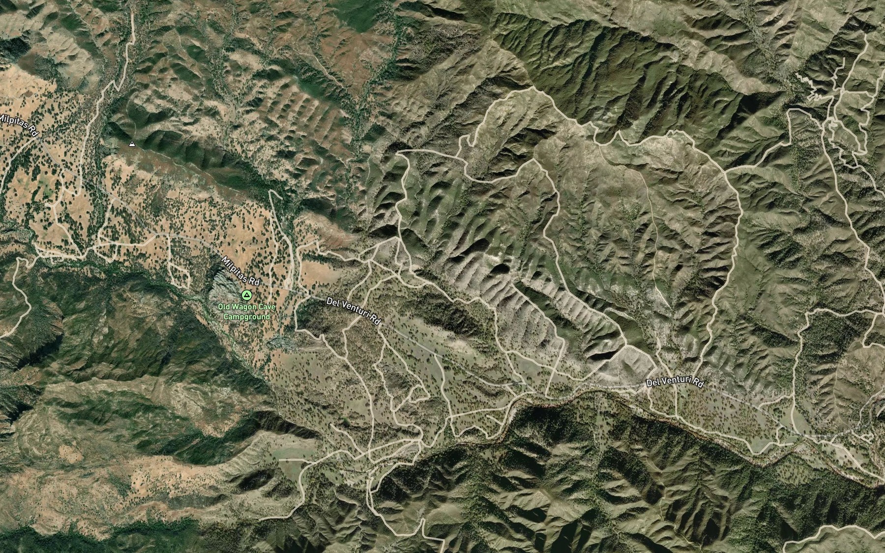Satellite map of the Pinalito Creek