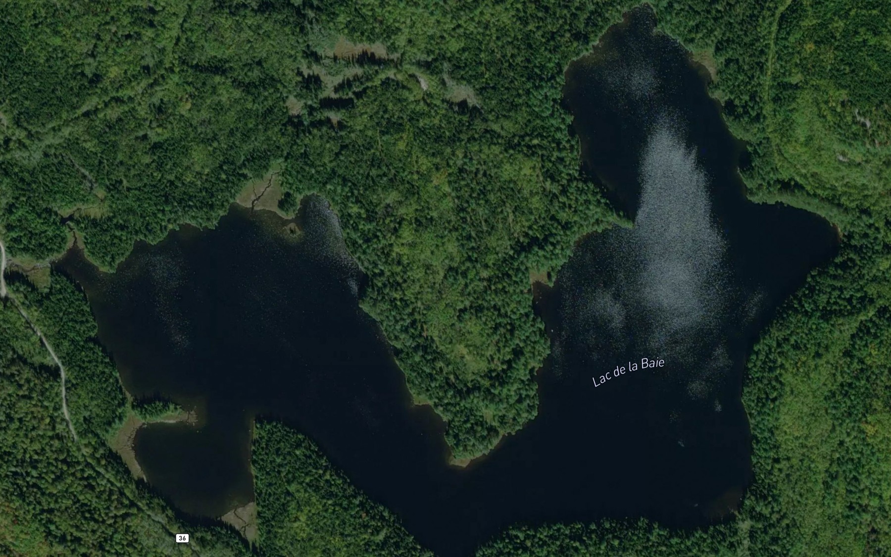 Satellite map of the Lac de la Baie
