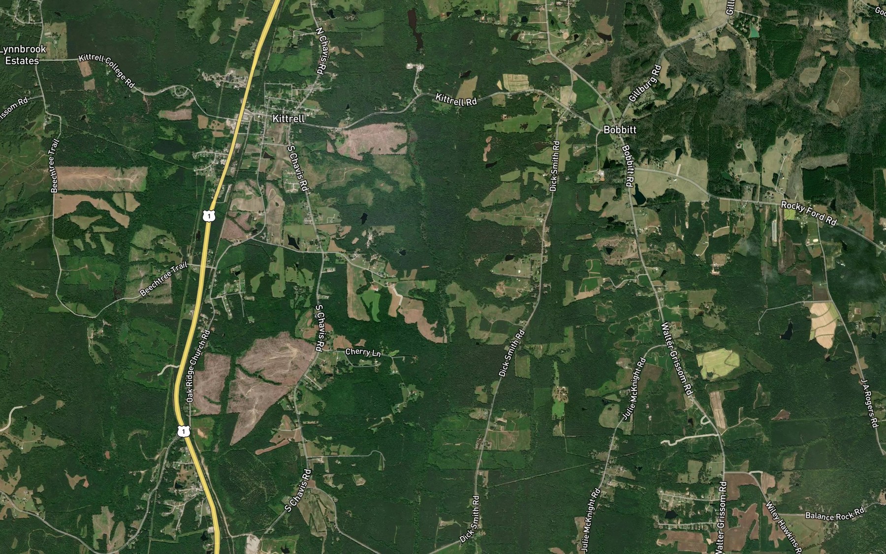 Satellite map of the Little Buffalo Creek