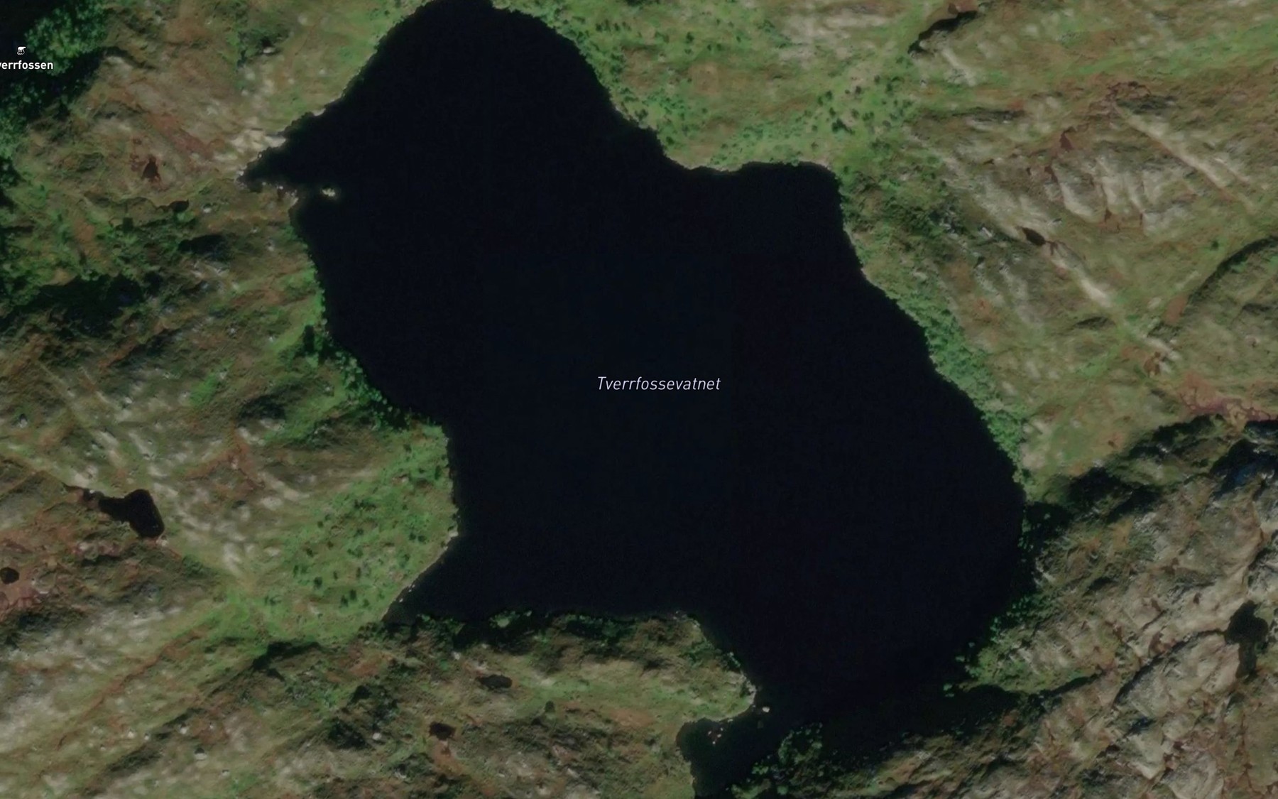Satellite map of the Tverrfossevatnet