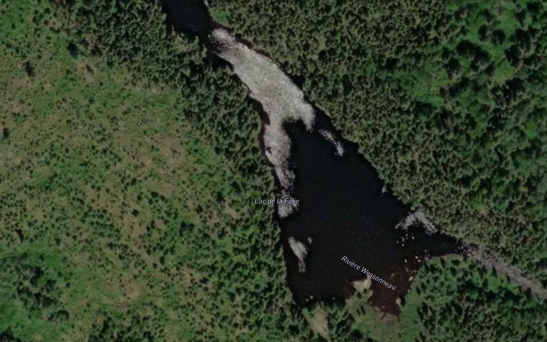 Satellite map of the Lac de la Folie