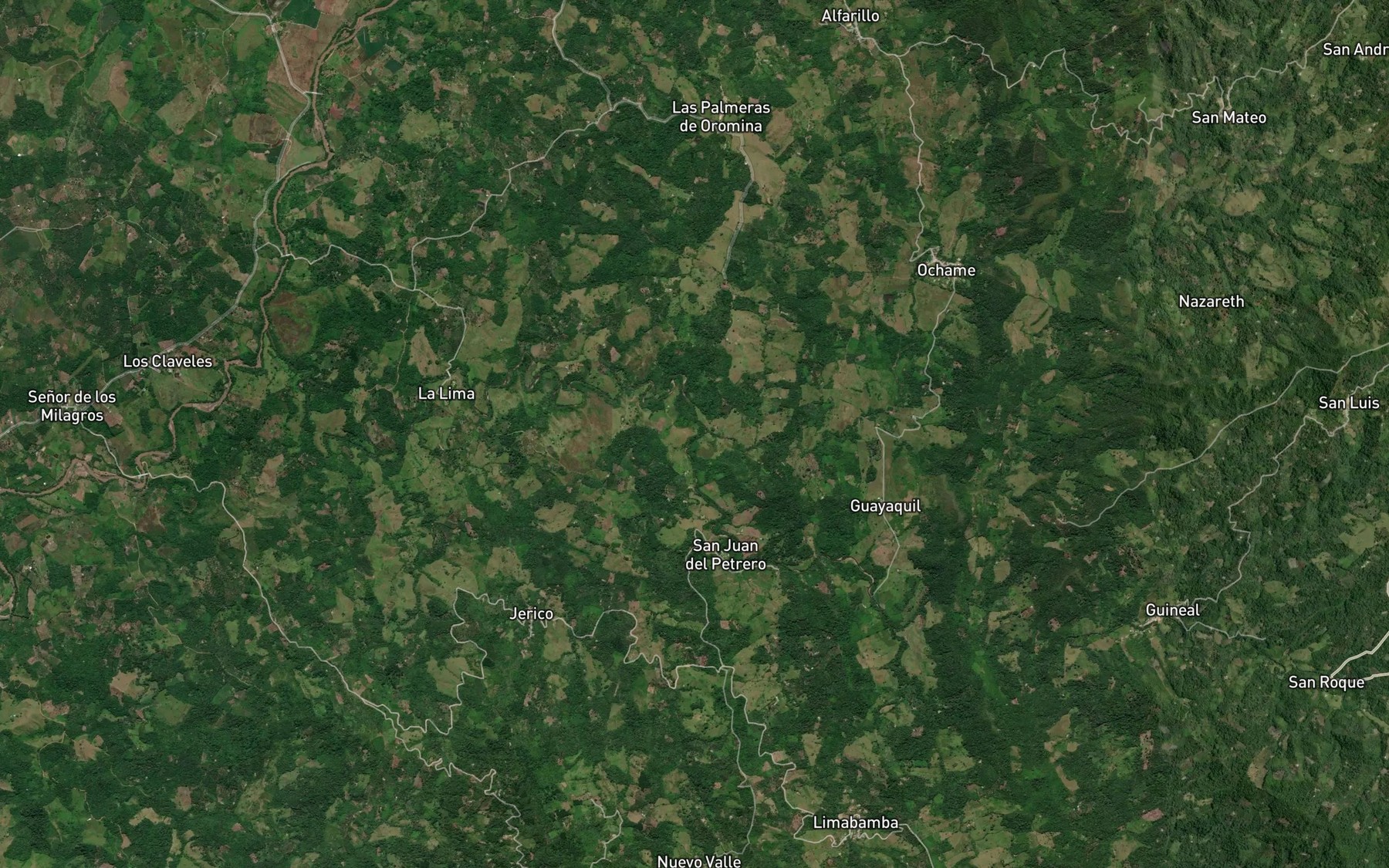 Satellite map of the Quebrada Ochame