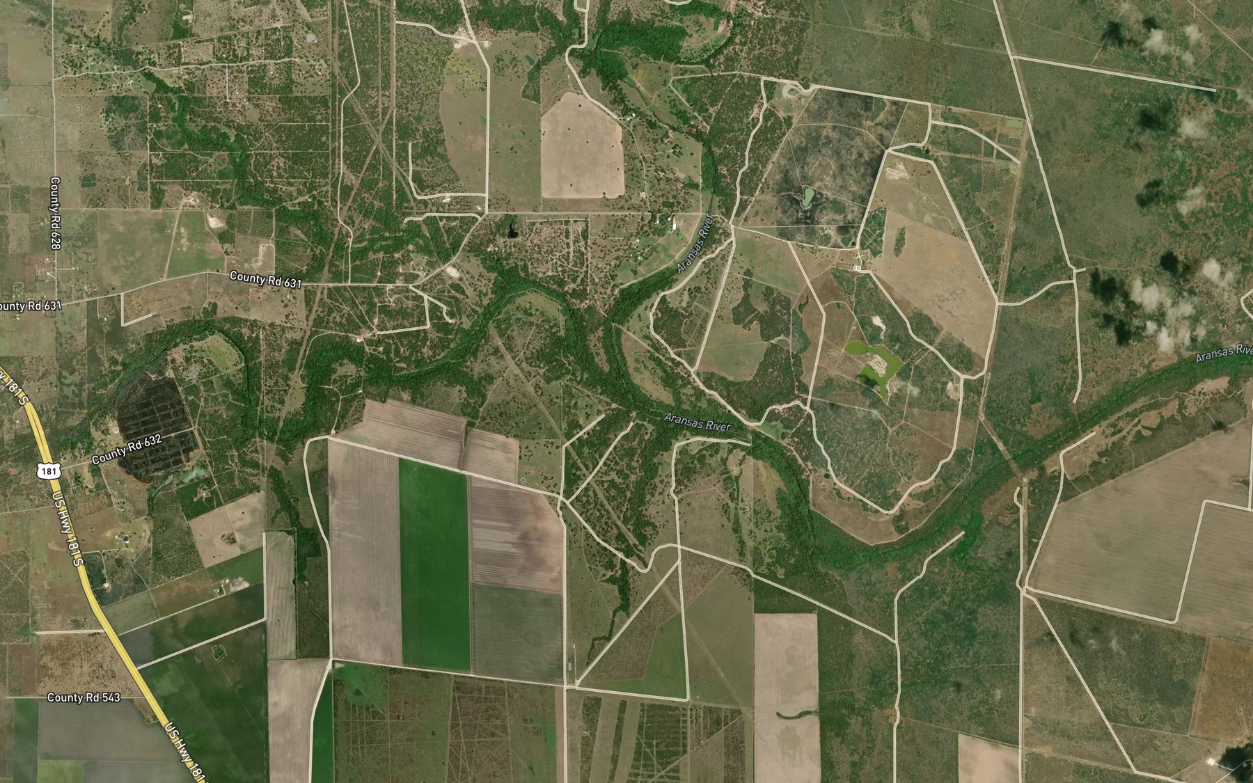 Satellite map of the Papalote Creek