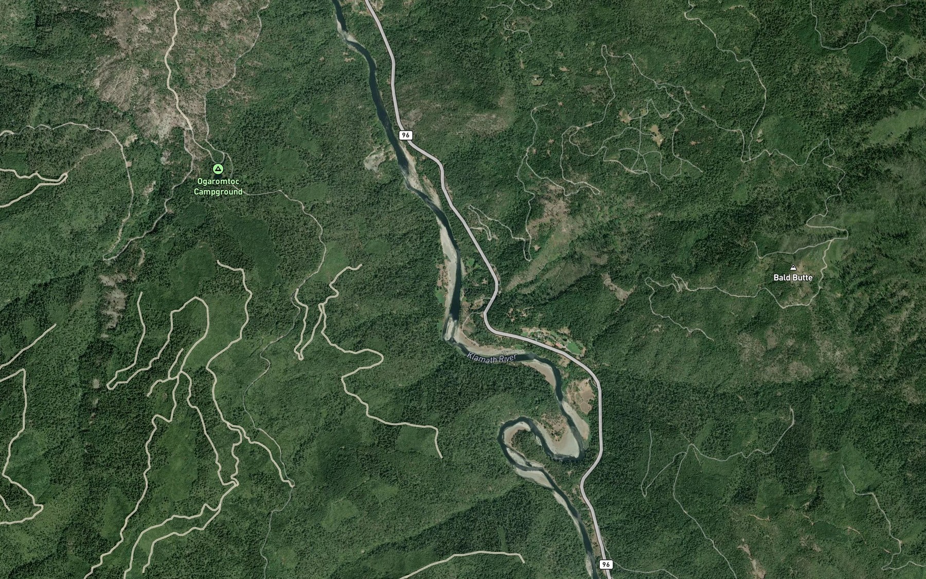 Satellite map of the Stanshaw Creek