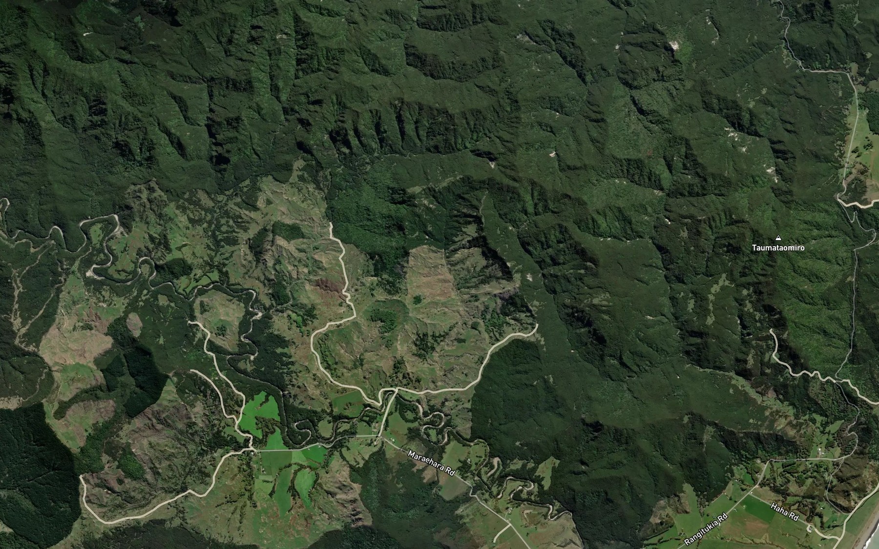 Satellite map of the Houpatero Stream