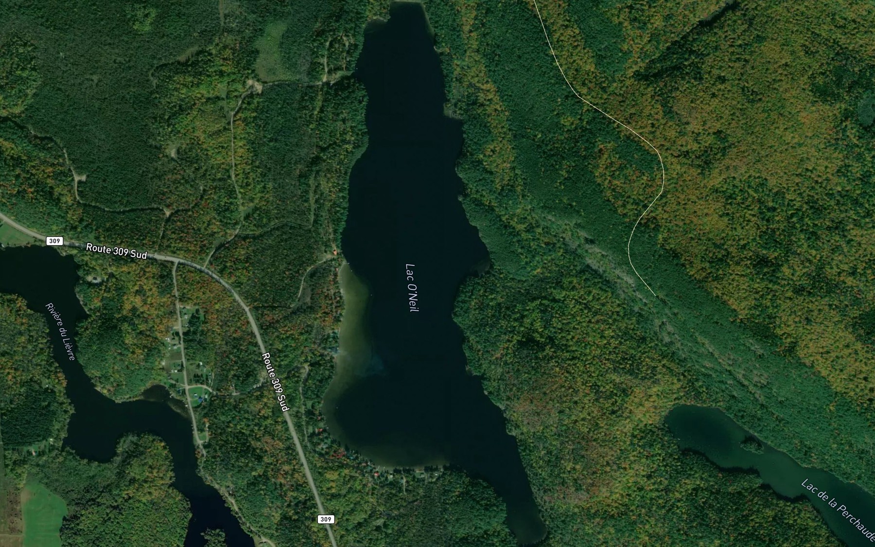 Satellite map of the Lac O'Neil
