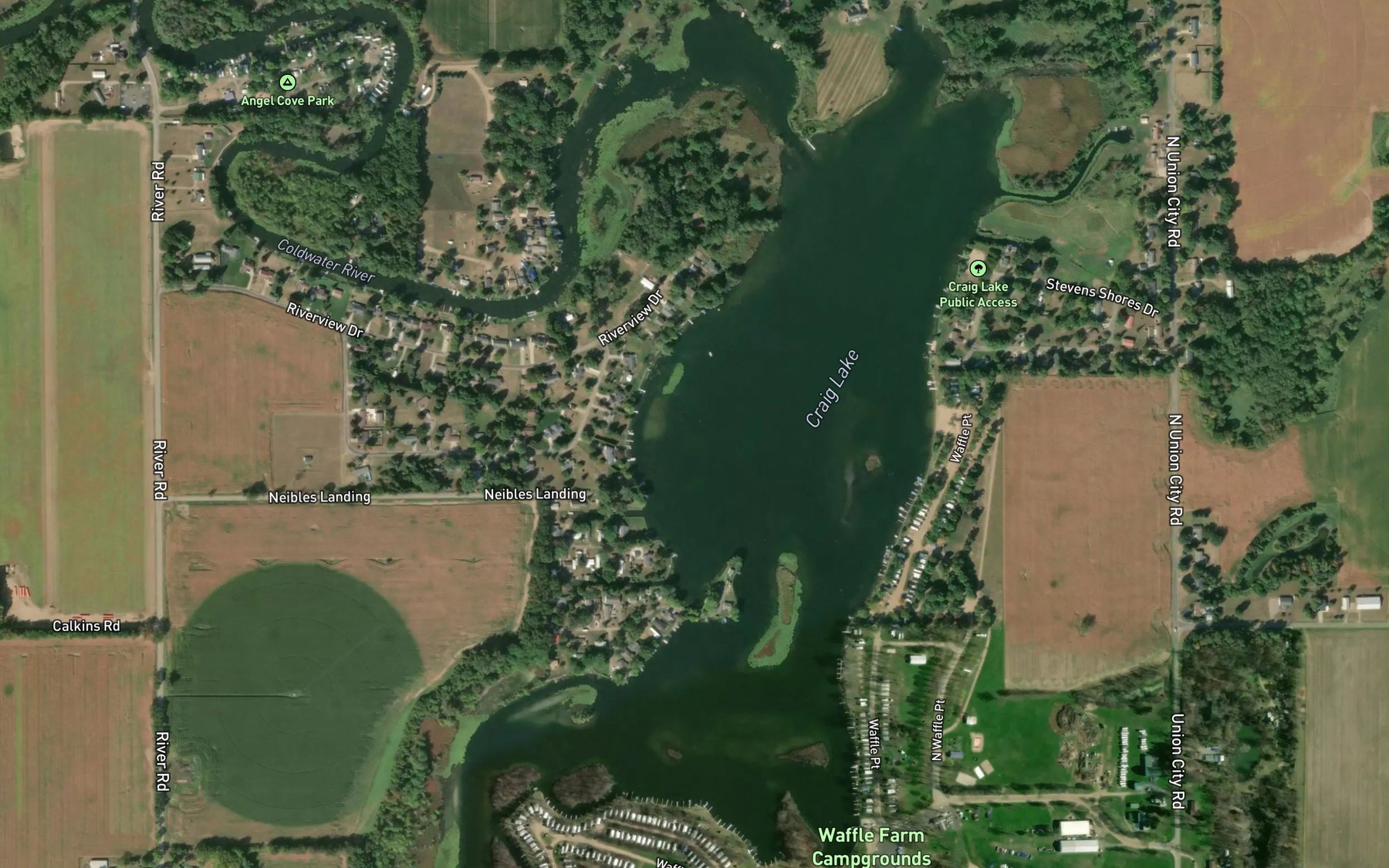 Satellite map of the Craig Lake