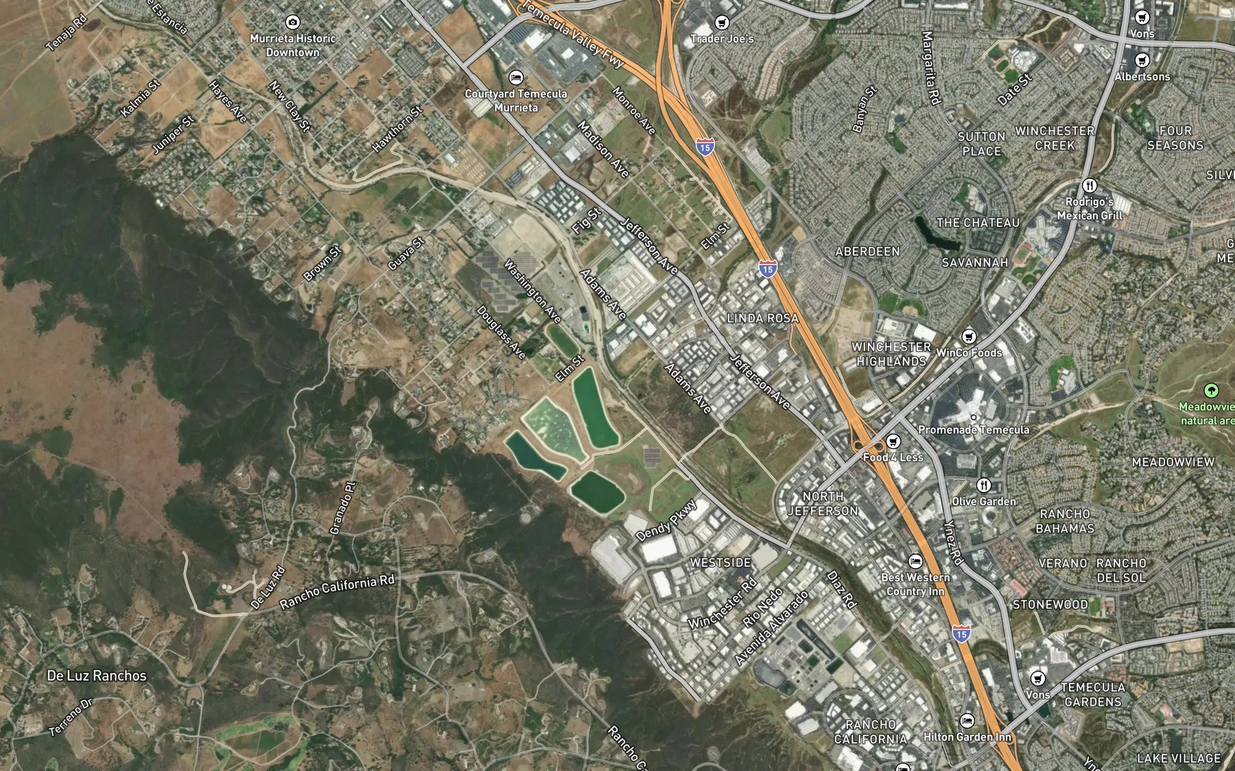 Satellite map of the Warm Springs Creek
