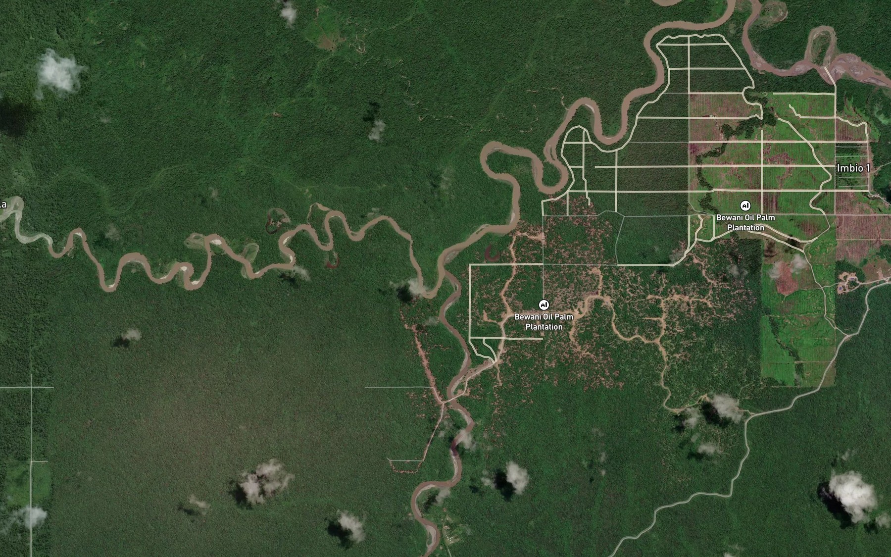 Satellite map of the Boap Creek
