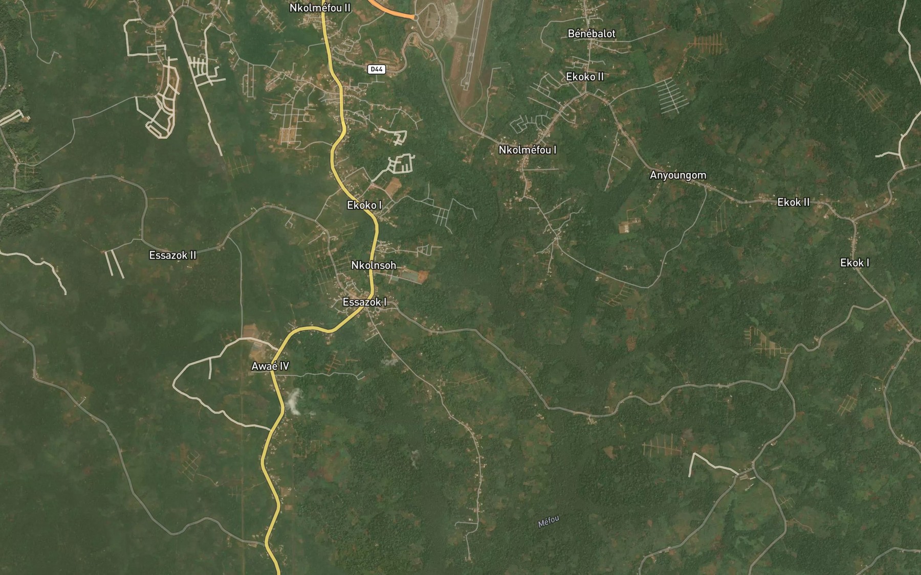Satellite map of the Ezala