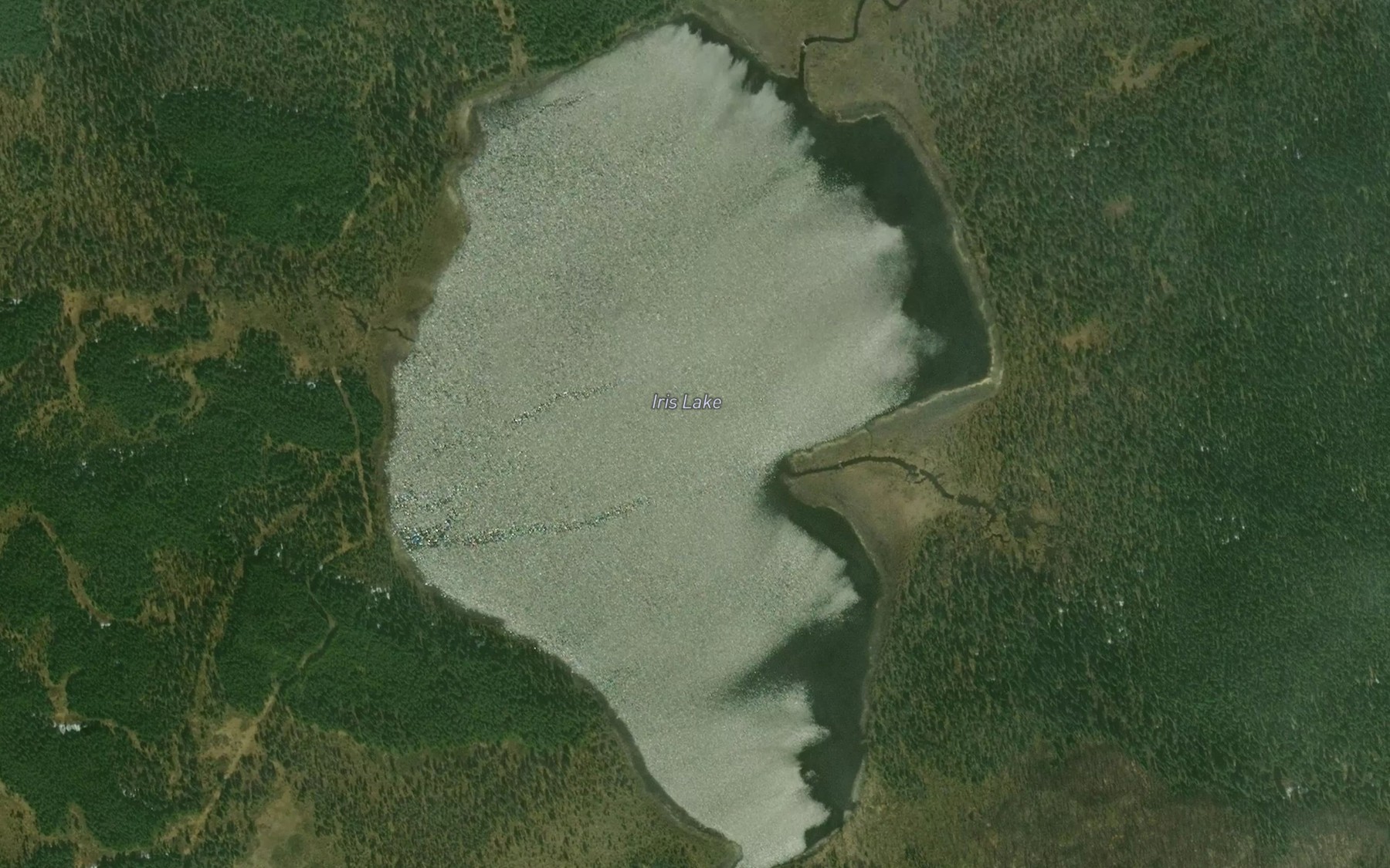 Satellite map of the Iris Lake