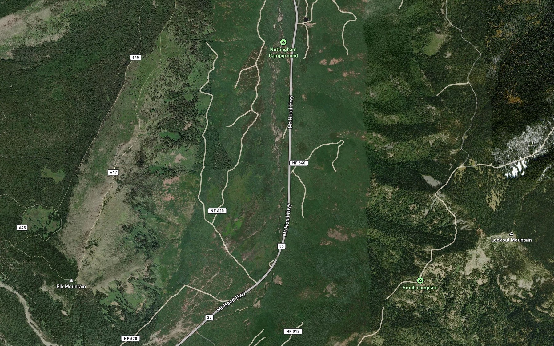 Satellite map of the Engineers Creek