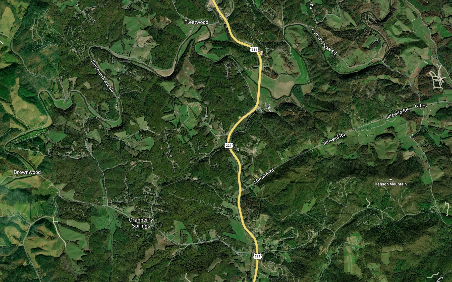 Satellite map of the Little Gap Creek