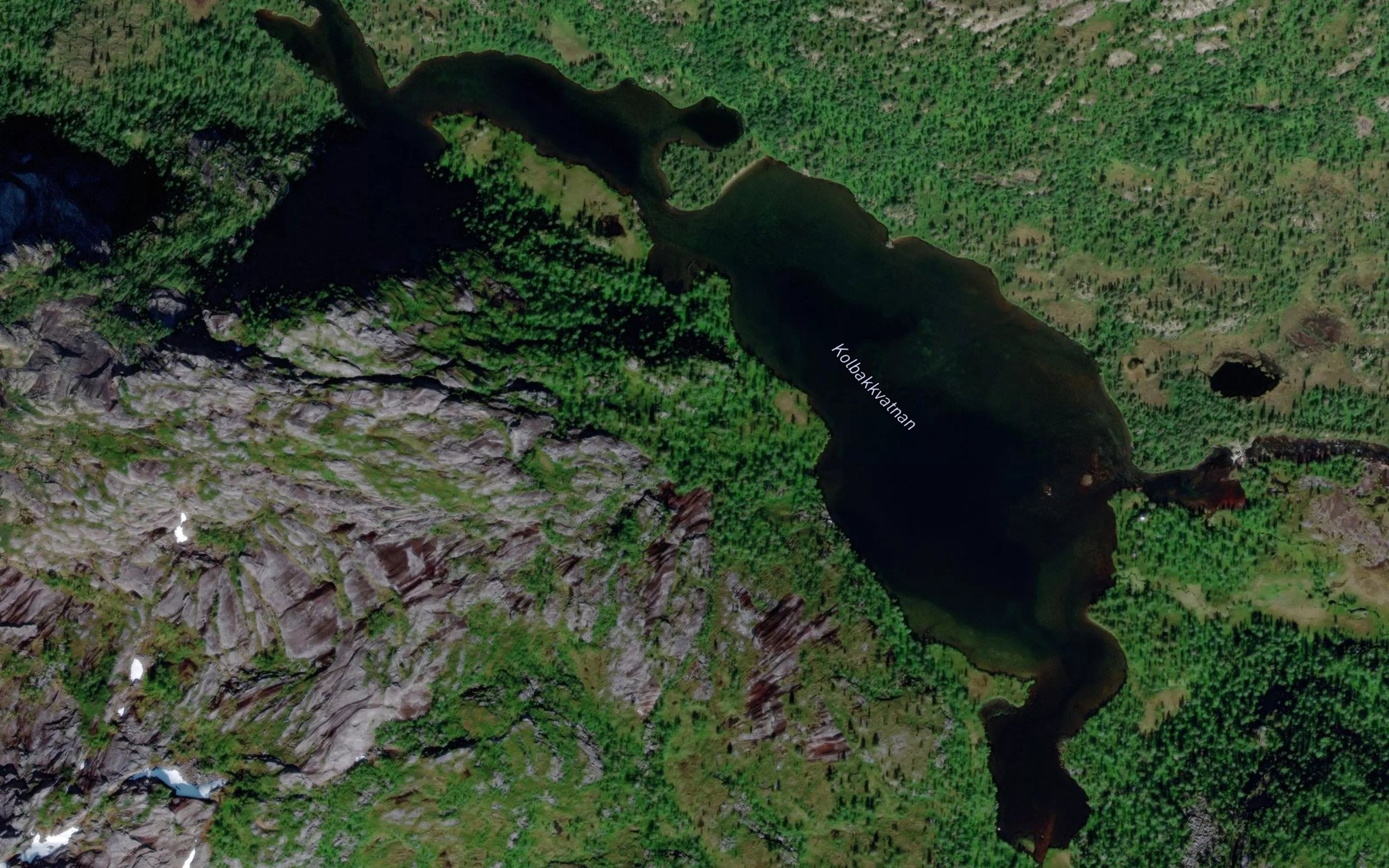 Satellite map of the Kolbakkvatnan