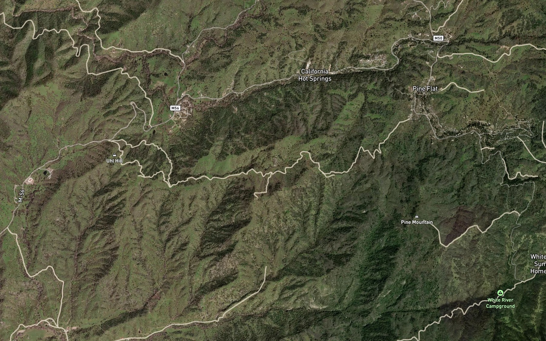 Satellite map of the Cedar Spring
