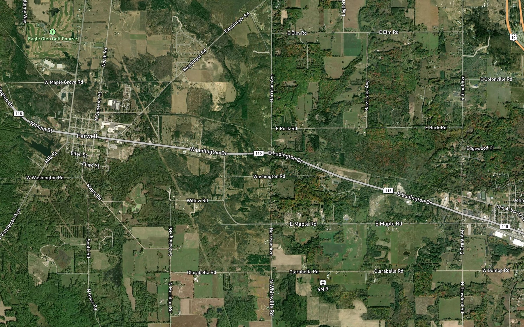 Satellite map of the Runyon Creek