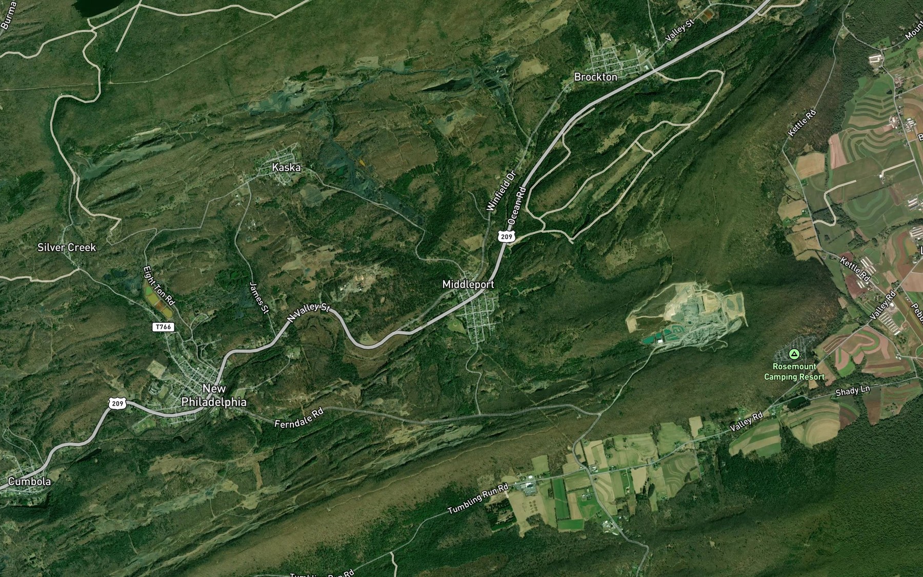 Satellite map of the Swampy Creek