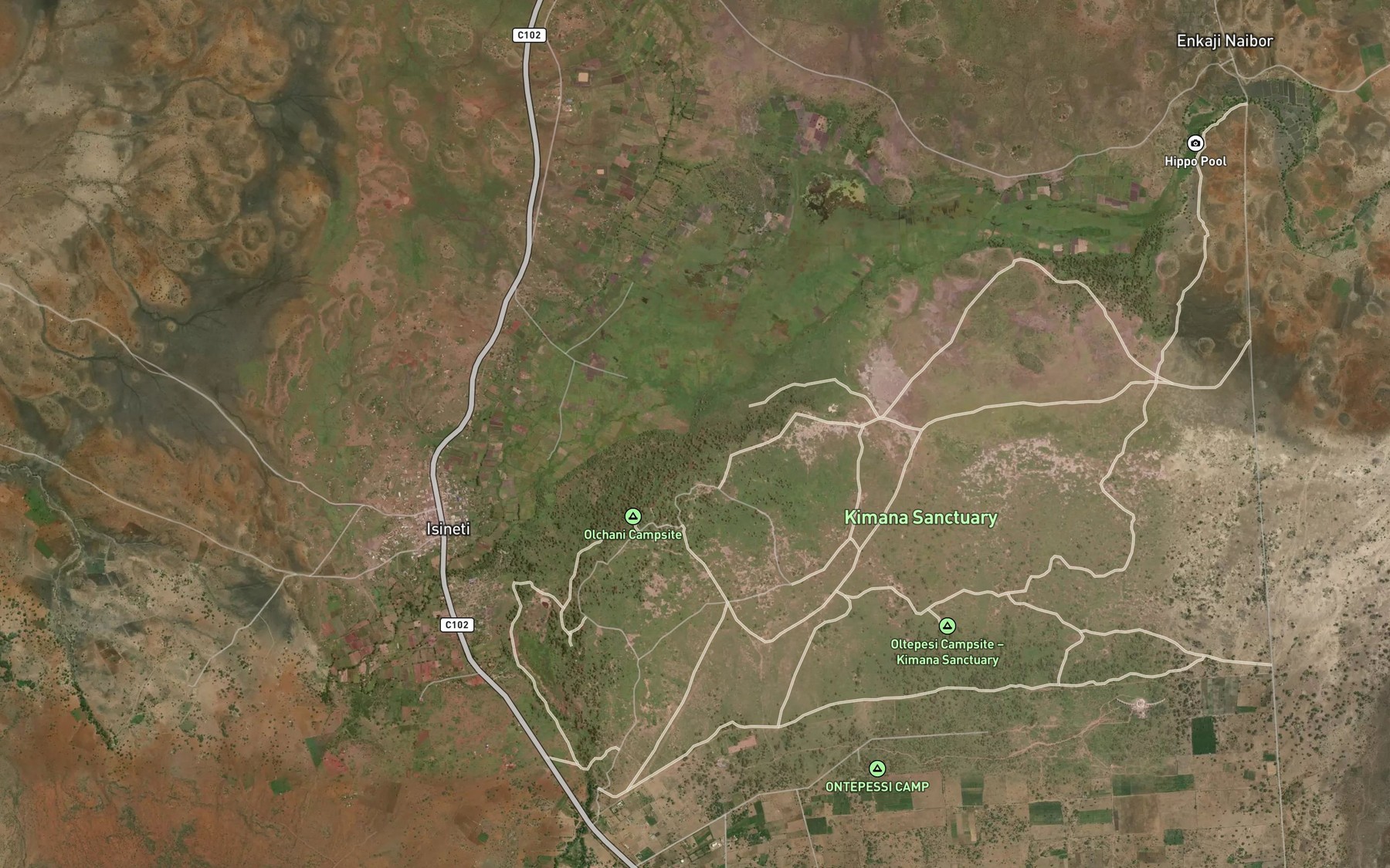 Satellite map of the Kimana