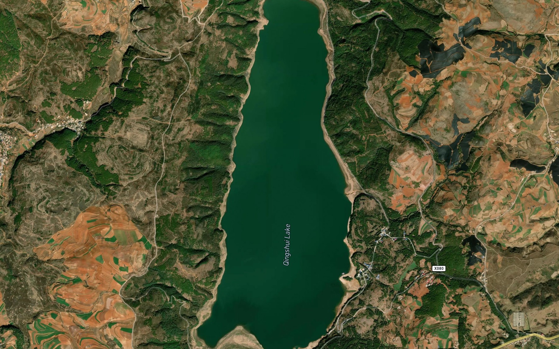 Satellite map of the Qingshui Hai