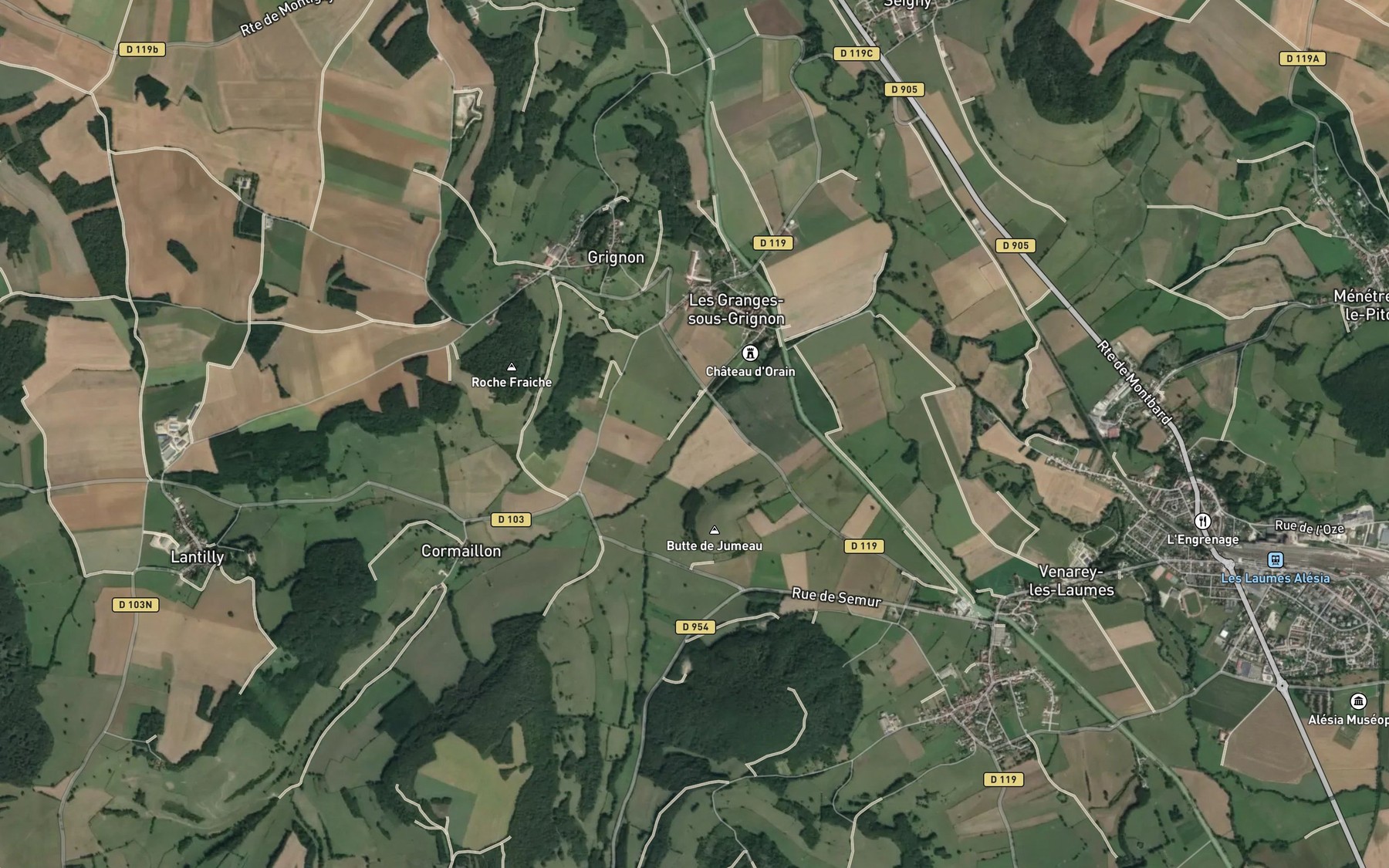 Satellite map of the Oze