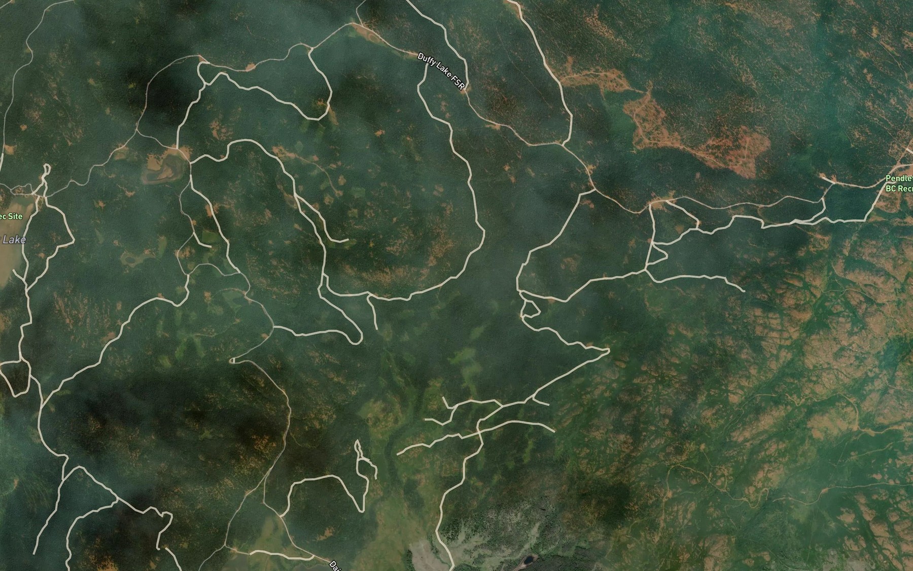 Satellite map of the Kwilalkwila Creek
