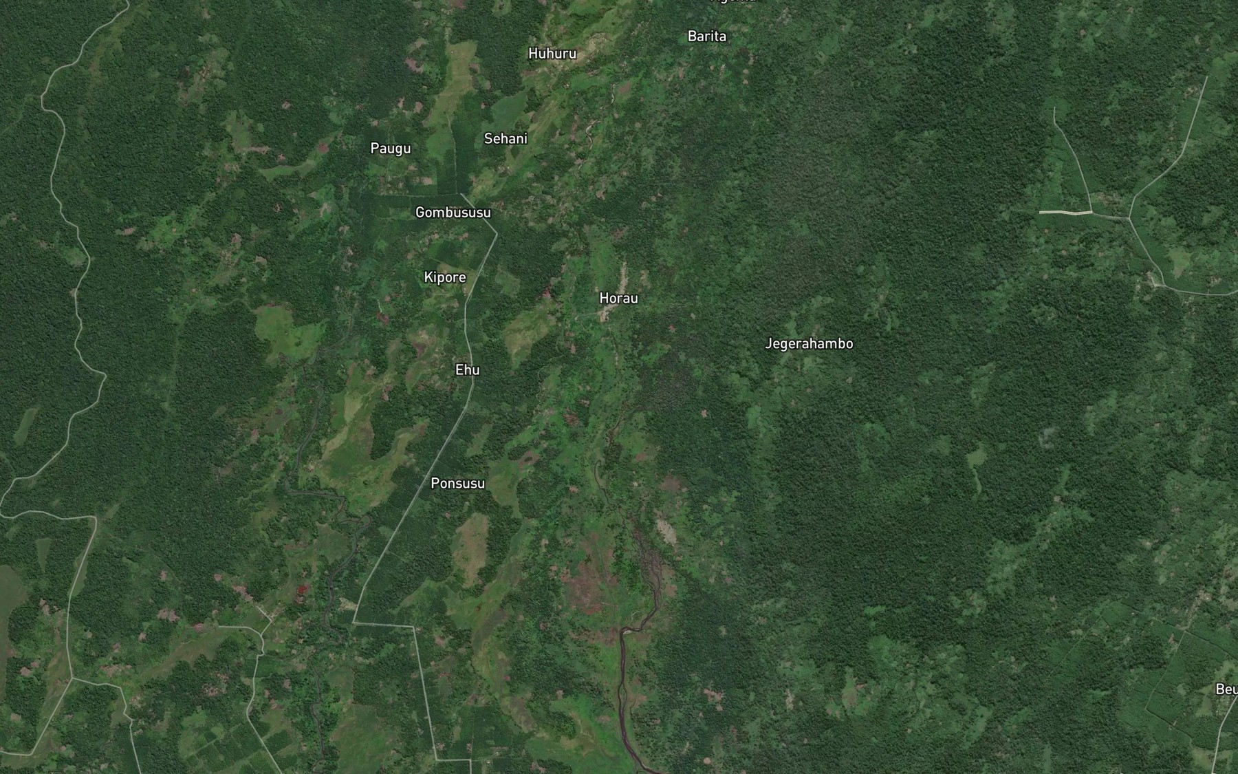 Satellite map of the Bareda Creek