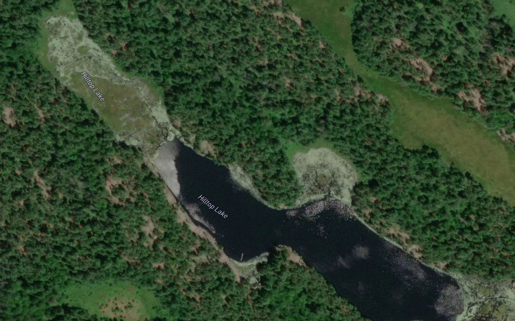 Satellite map of the Hilltop Lake