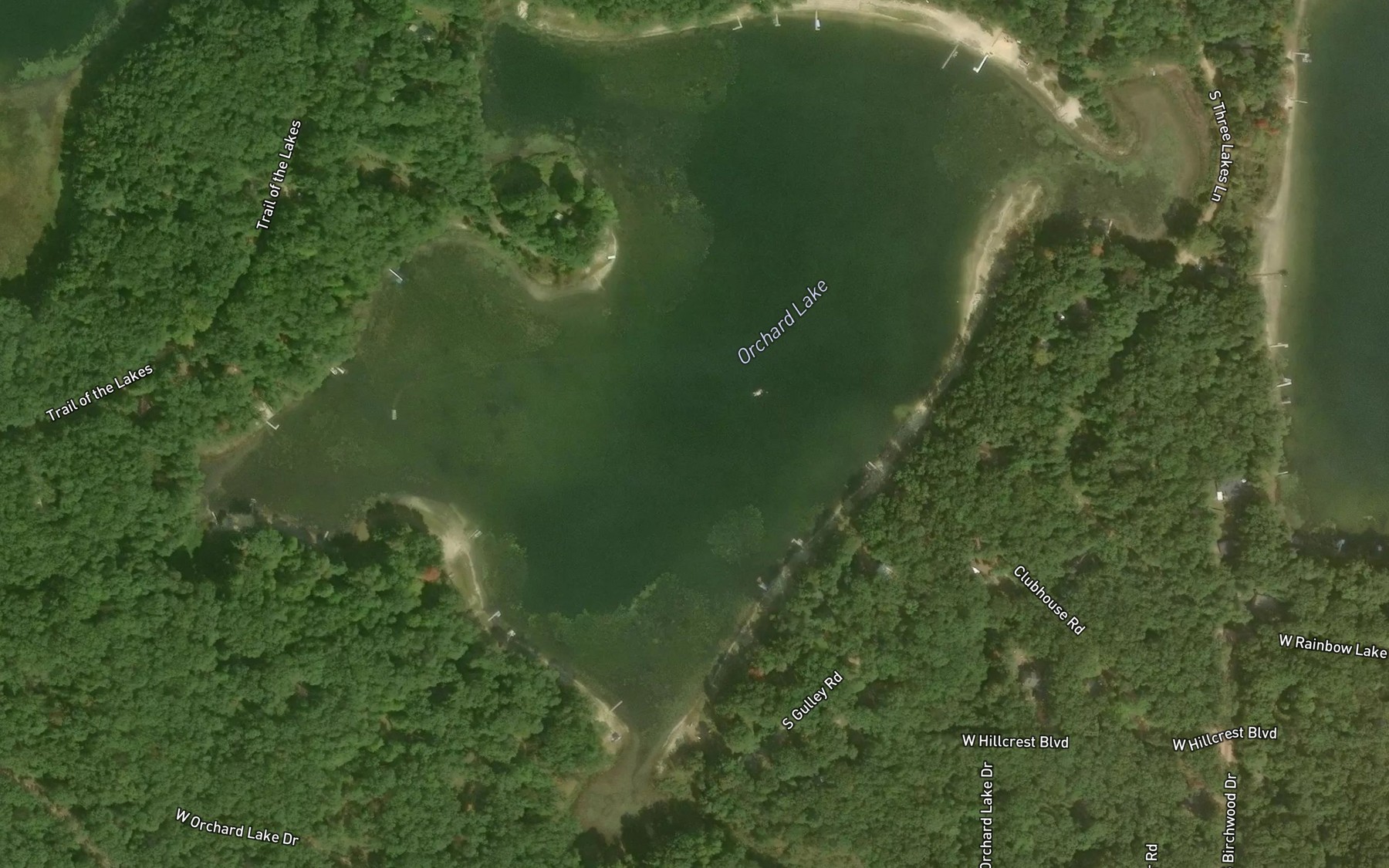 Satellite map of the Orchard Lake