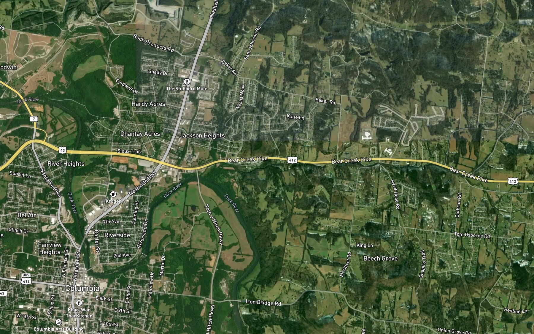 Satellite map of the McKay Branch